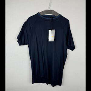 Christopher Bates Crewneck T-Shirt Navy Cotton Size L